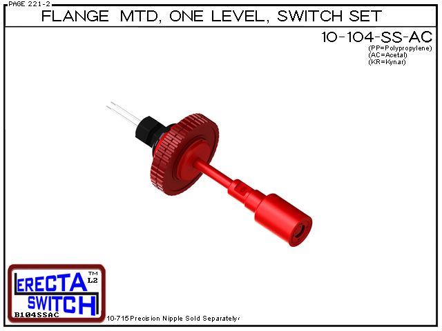 10-104-SS-AC Flange Vertical Mounted One Level Shielded Level Switch Set (Acetal) - Image 2