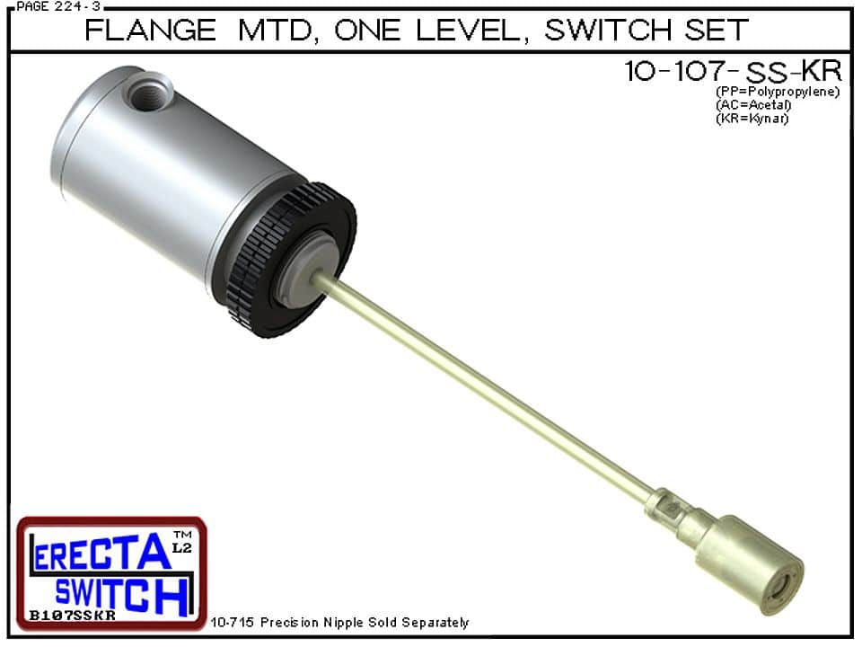 10-107-SS-KR Flange Mtd Relay Housing 1 Lvl Ext Stem Shielded Level Switch Set (PVDF Kynar) - OEM 10 Pack - Image 2