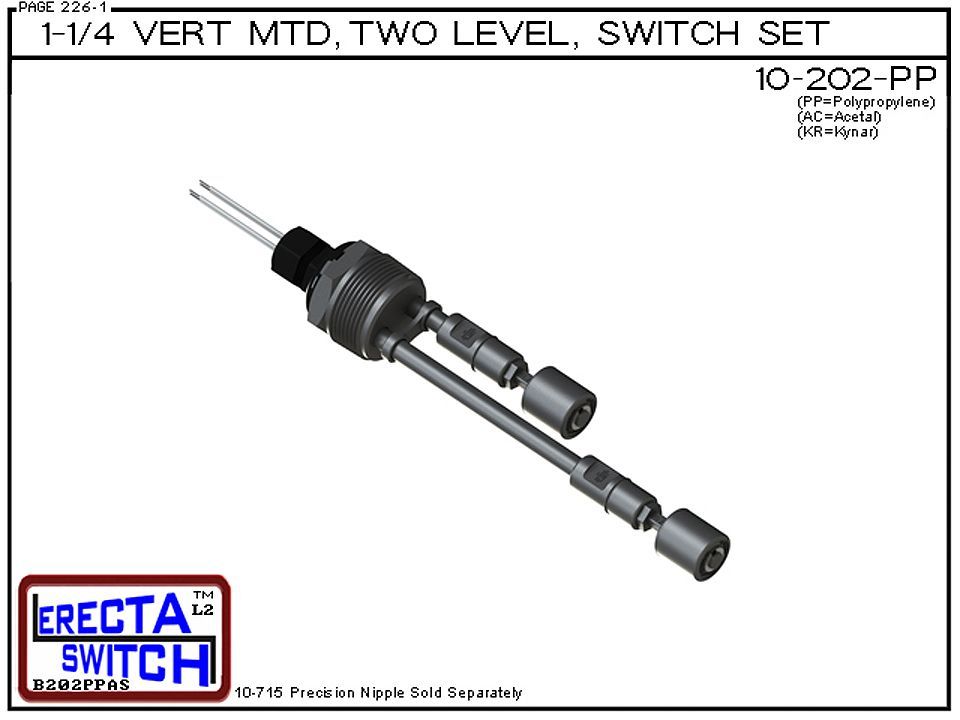10-202-PP 1-1/4 Two Level Switch Set (Polypropylene) - OEM 10 Pack - Image 2