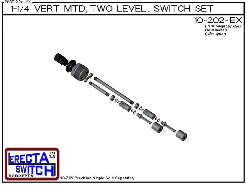 10-202-PP 1-1/4 Two Level Switch Set (Polypropylene) - OEM 10 Pack - Image 4