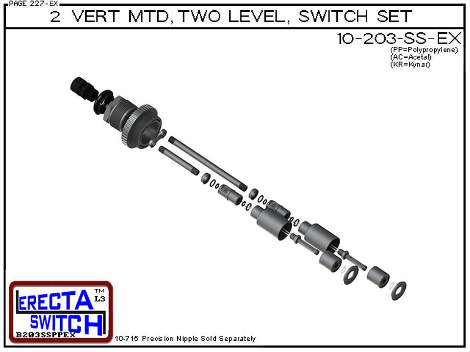 10-203-SS-PP 2" NPT Two Level Shielded Level Switch Set (Polypropylene) - OEM 10 Pack - Image 4