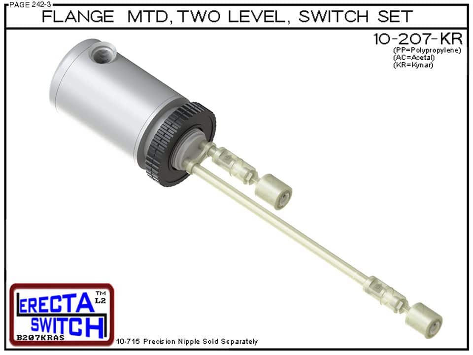 10-207-KR Flange Mounted Relay Housing 2 Level Switch Set (PVDF Kynar) - OEM 10 Pack - Image 2