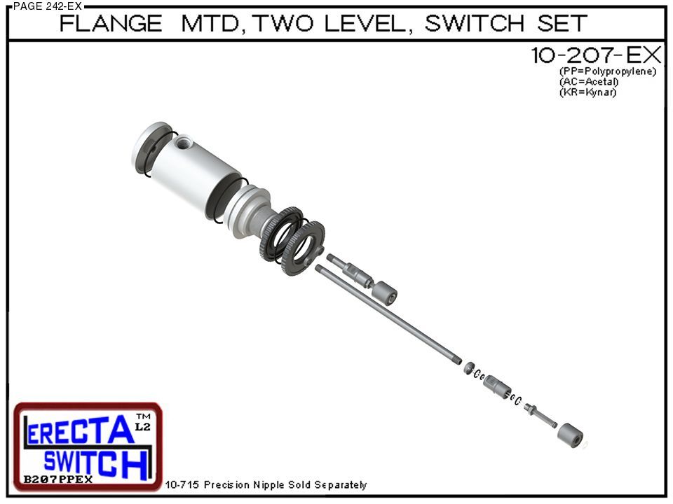 10-207-PP Flange Mounted Relay Housing 2 Level Switch Set (Polypropylene) - Image 4