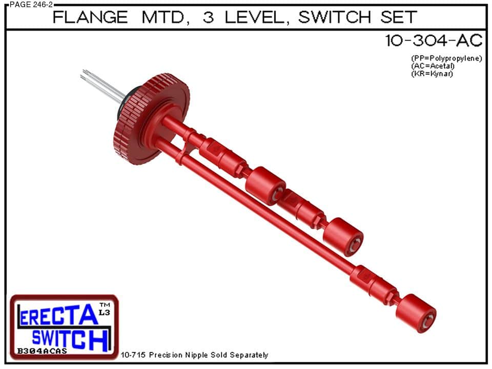 10-304-AC Flange Mounted 3 Level Switch Set (Acetal) - Image 2