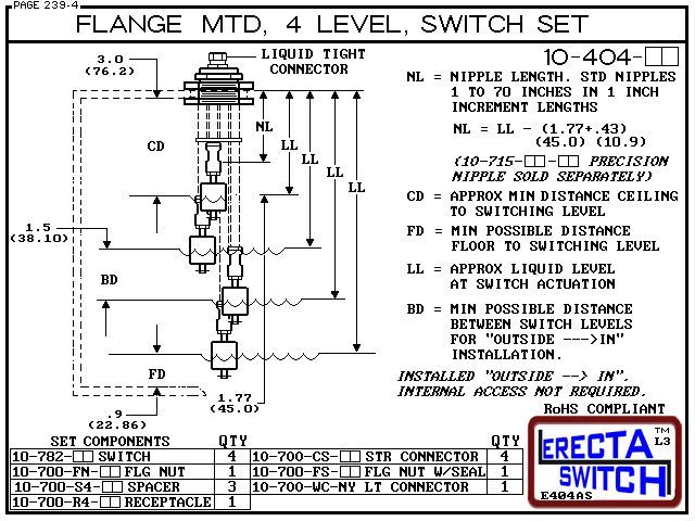 10-404-KR Flange MTD 4 Level Float Switch Set - Image 3