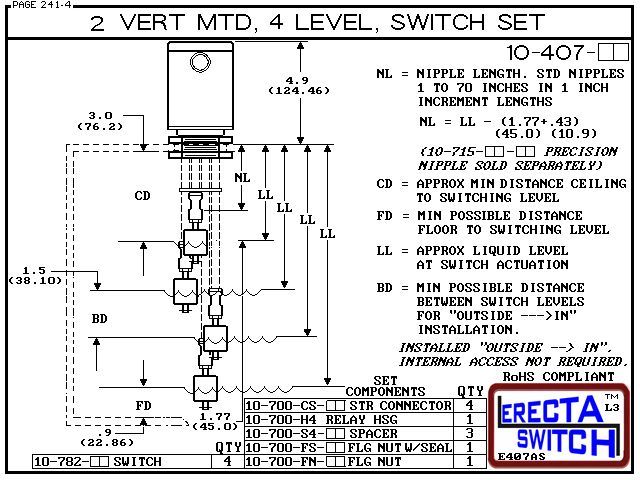 10-407-PP Flange MTD Relay Hsing 4 Level Switch Set - Image 3