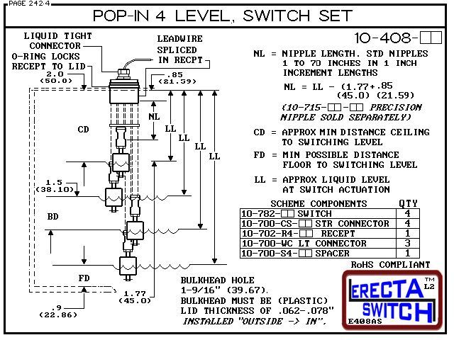 10-408-KR Pop-In Mtd 4 Level Float Switch Set - OEM 10 Pack - Image 3