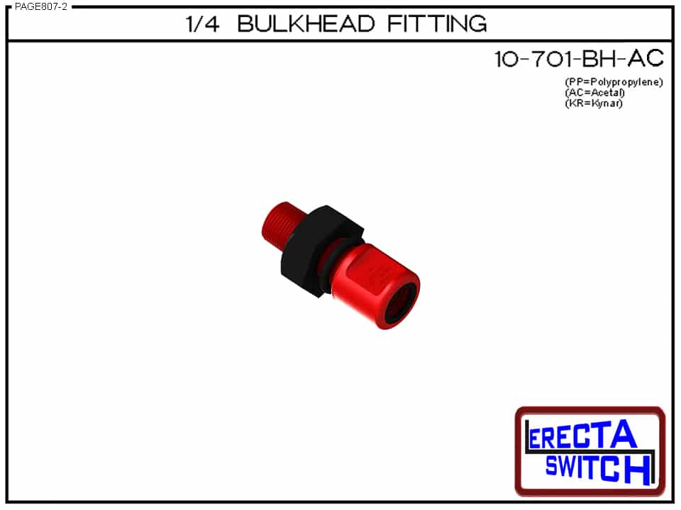 10-701-BH-AC ΒΌ- 1/8 bulk head fitting (Acetal) - Image 2