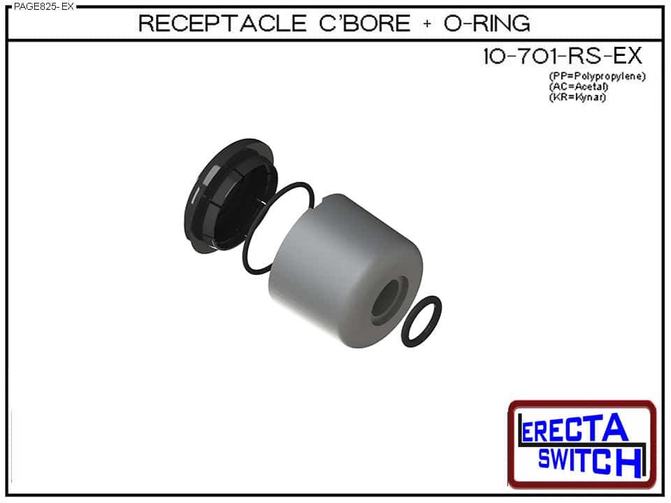 10-701-RS-PP Round Wiring Receptacle with C’bore + O ring Wiring. (Polypropylene) - Image 4