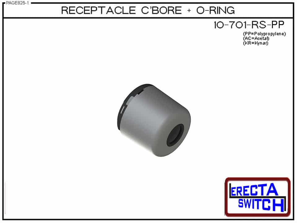 10-701-RS-PP Round Wiring Receptacle with C’bore + O ring Wiring. (Polypropylene) - Image 2