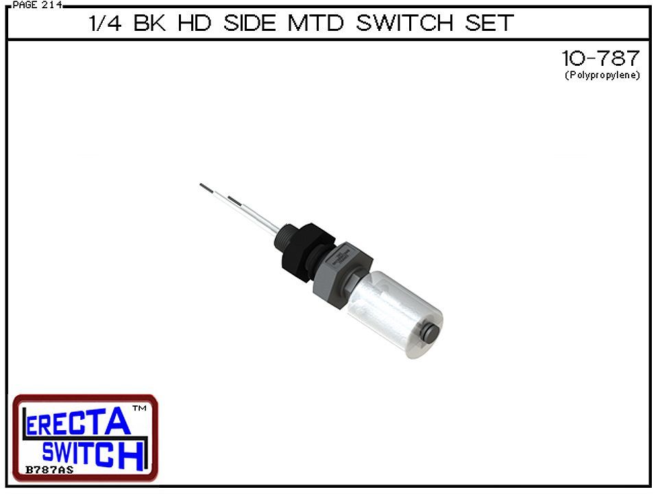 10-787 1/4" NPT Bulk Head Side Mounted Level Switch Set (Polypropylene) - OEM 10 Pack - Image 2
