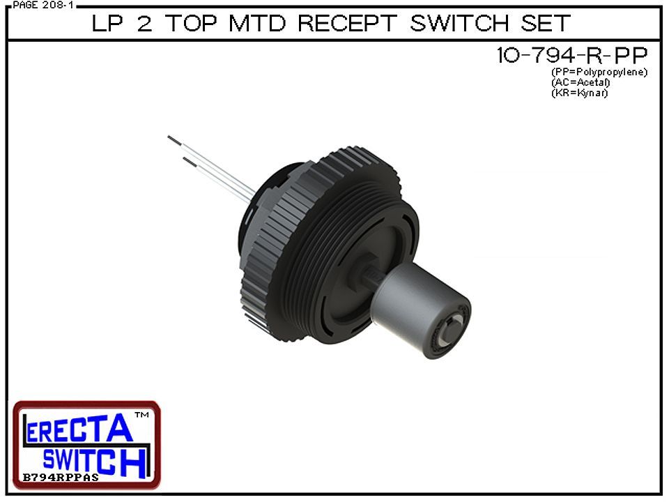 10-794-R-PP LP 2 Top MTD Recept Level Switch Set (Polypropylene) - Image 2
