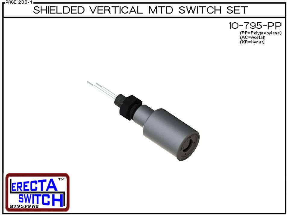 10-795-PP Shielded Vertical MTD Level Switch Set (Polypropylene) - OEM 10 Pack - Image 2