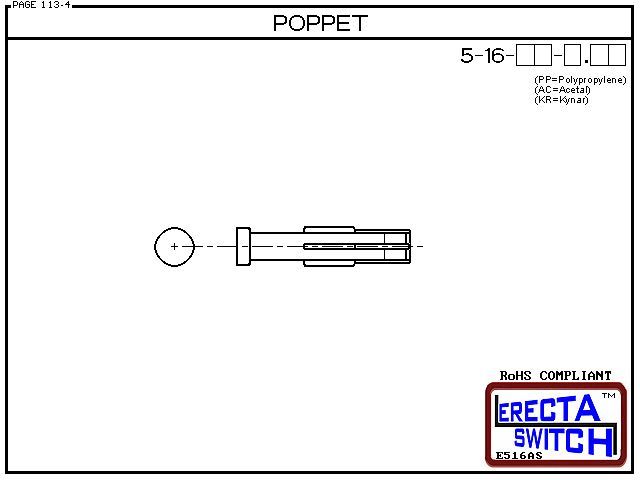 5-16-PP Flow Switch Replacement Poppet (Polypropylene) - Image 3