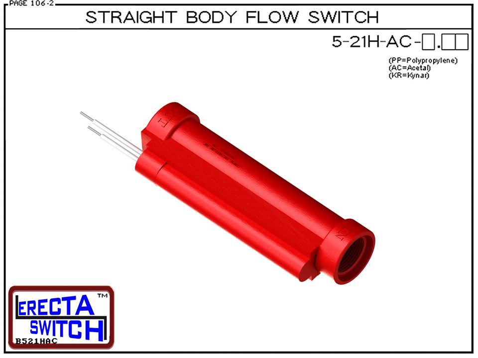 5-21H-AC Straight Body Flow Switch (Acetal) - Image 2