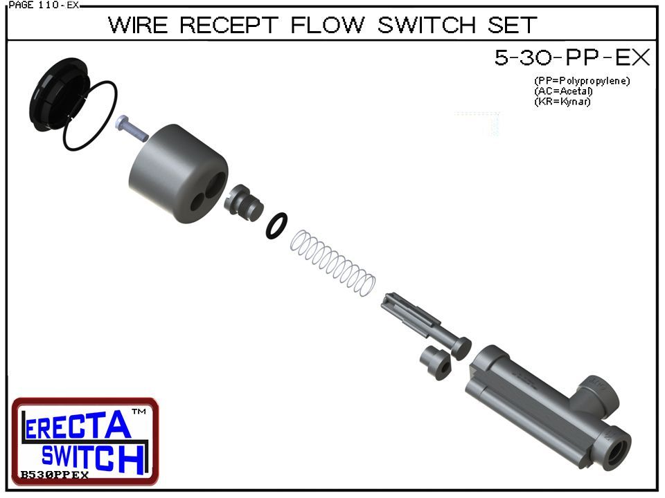 5-30-AC Wire Receptacle Flow Switch Set (Acetal) - Image 4
