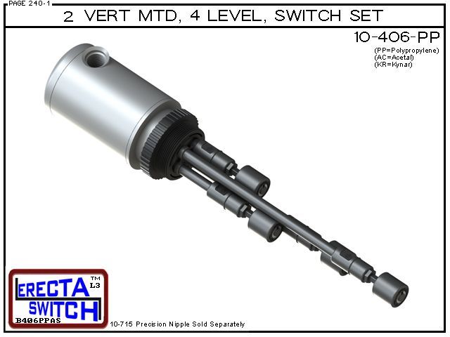 10-406-PP 2" NPT MTD 4 Level Drum Level Switch - OEM 10 Pack - Image 2