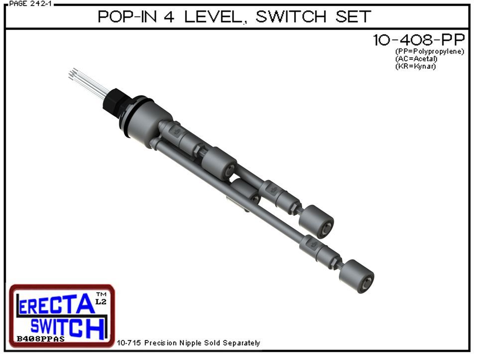 10-408-PP Pop-In Mtd 4 Level Float Switch Set - OEM 10 Pack - Image 2