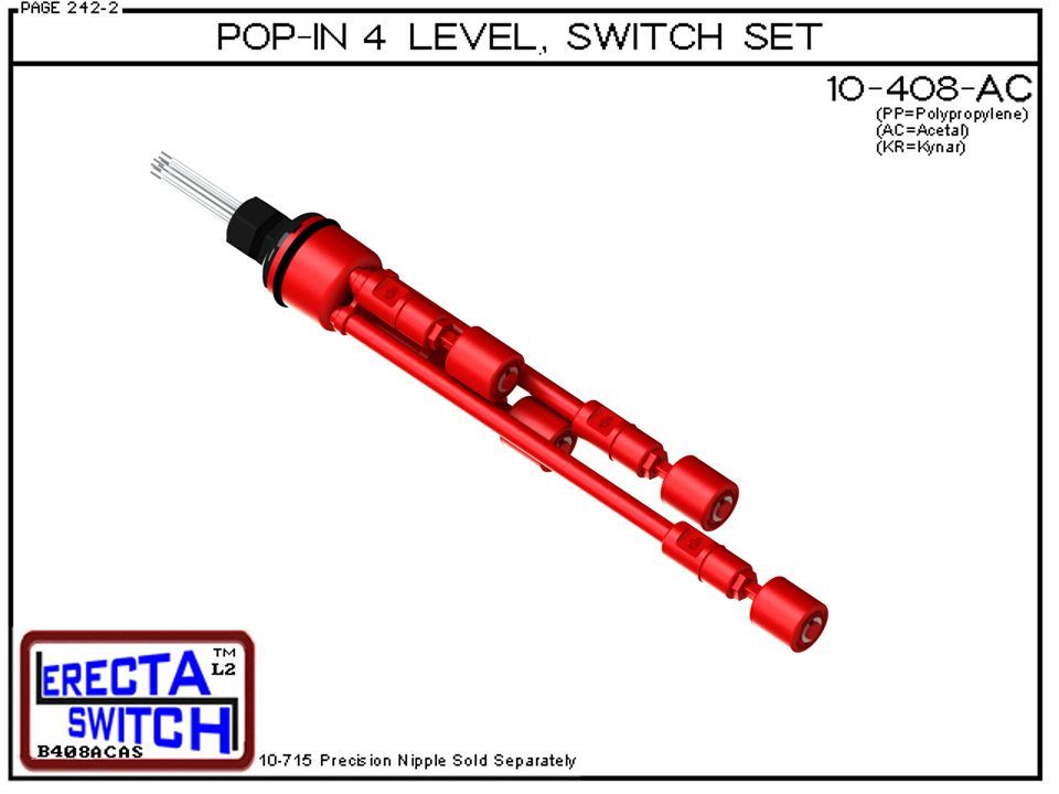 10-408-AC Pop-In Mtd 4 Level Float Switch Set - OEM 10 Pack - Image 2